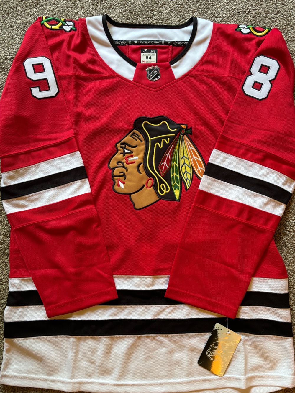 Chicago Blackhawks Red Connor Bedard stitched jersey XL 54 BRAND NEW